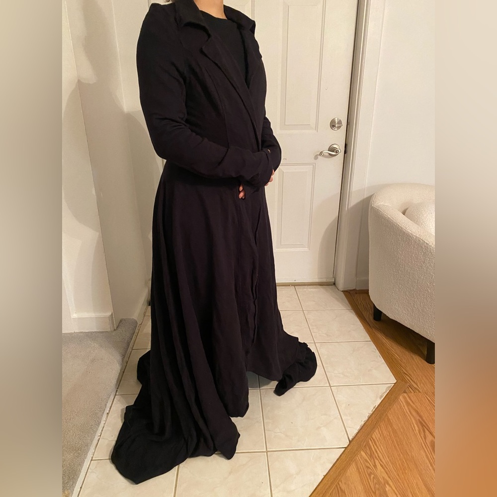 Mark & Estel Cascade Maxi Coat Long Open Drape Jersey Cardigan Oversized Jacket - Picture 4 of 9
